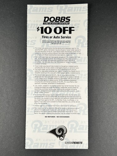 11-25-2007 Seattle Seahawks @ St Louis Rams NFL Football Ticket - Picture 2 of 2