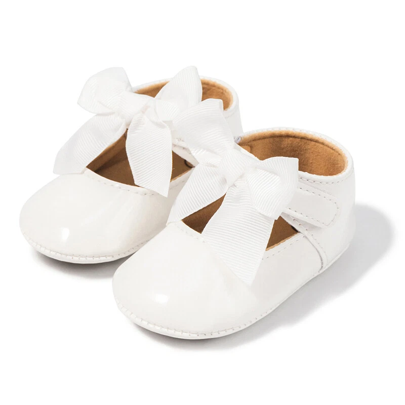 Chinelos de festa princesa sapatos de batizado MaryJane recém-nascidos bebês meninas 0-18M - Imagem 4 de 4