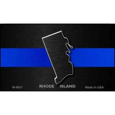 Rhode Island Thin Blue Line Novelty Metal Magnet M-8921