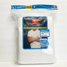 Hanes Men's Tagless 6 Pack White T-Shirts 6 Pack M 38-40" Medium Crewneck NEW