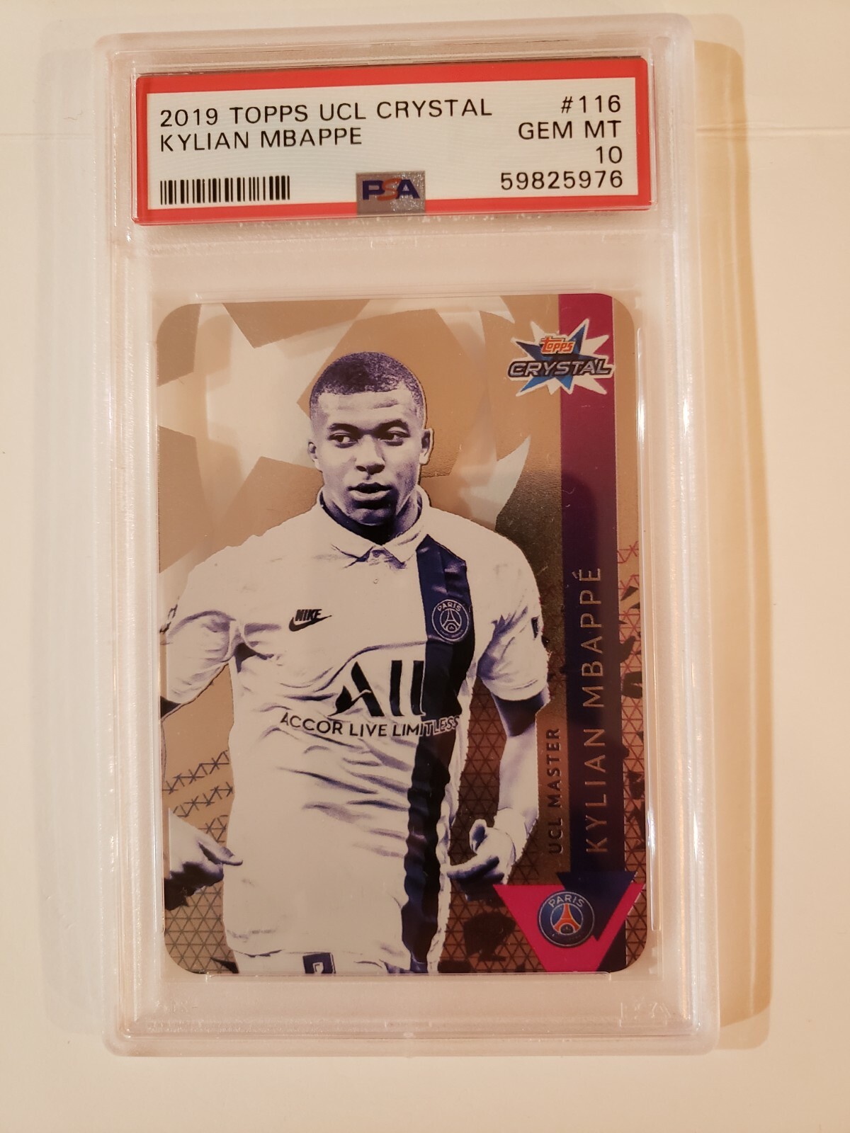 2023 Topps Finest Mbappe Vaporwave PSA 10 Gem Mint Card PSA 10 Gem