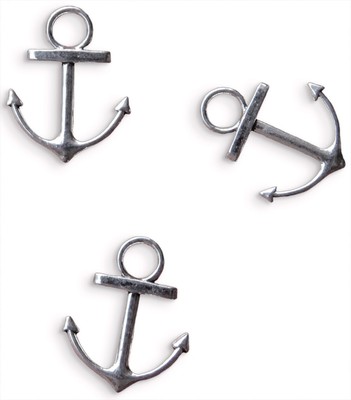 10 CHARMS ancore 3D CIONDOLO charm ciondoli ancora ciondoli anchor nave mare