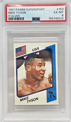 1987 Panini Supersport MIKE TYSON Italian #153 Rookie (PSA 6, Only 5 HIGHER)