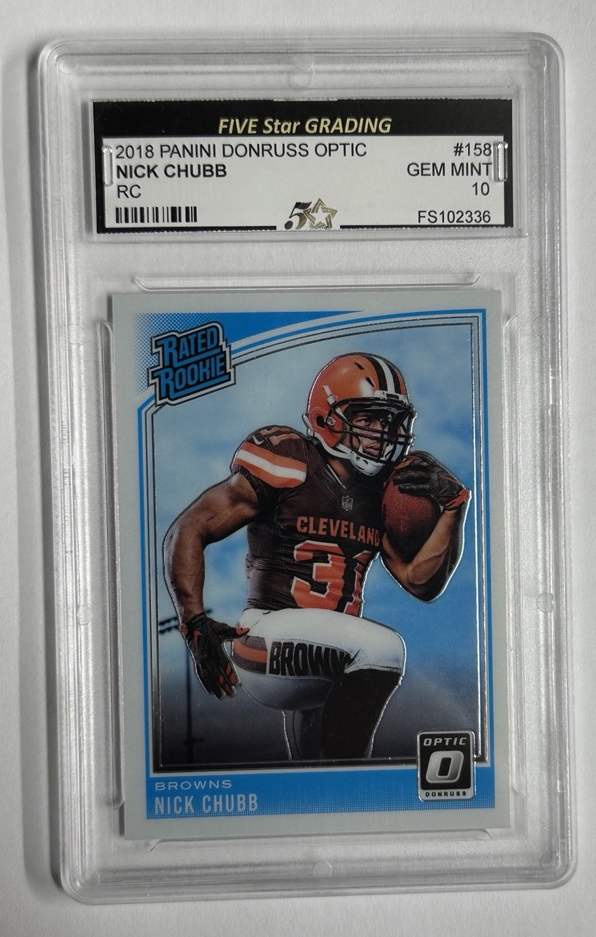 2018 Donruss Optic Rated Rookie Nick Chubb #158 FSG GEM 10