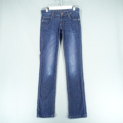 Escada Jeans Damen 36 Blau Baumwollmischung Straight Sport Denim Hose