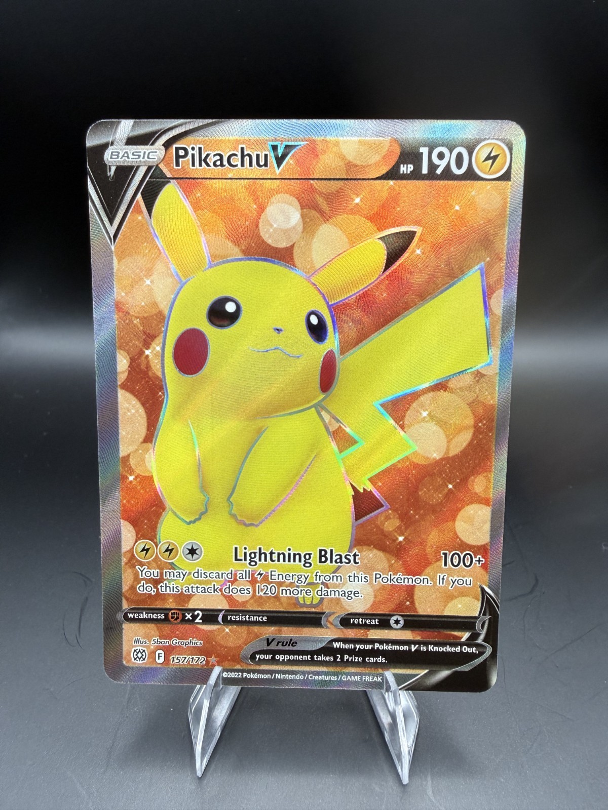 Pokemon Pikachu V 157/172 Brilliant Stars NM CLEAN