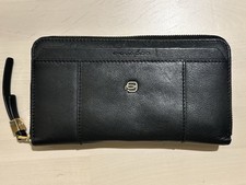 Portafoglio Piquadro - Pelle, nero, cerniera, usato come nuovo, cm 20 x 10 cm
