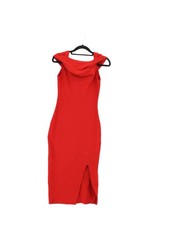 Vivid Bodycon Midi Dress UK8 in Red