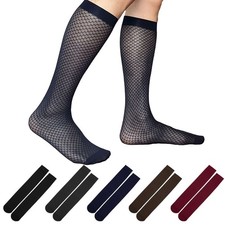 Men Stripes Dress Tube Sheer Stockings Ultra Thin Formal Wear Business Socks USA