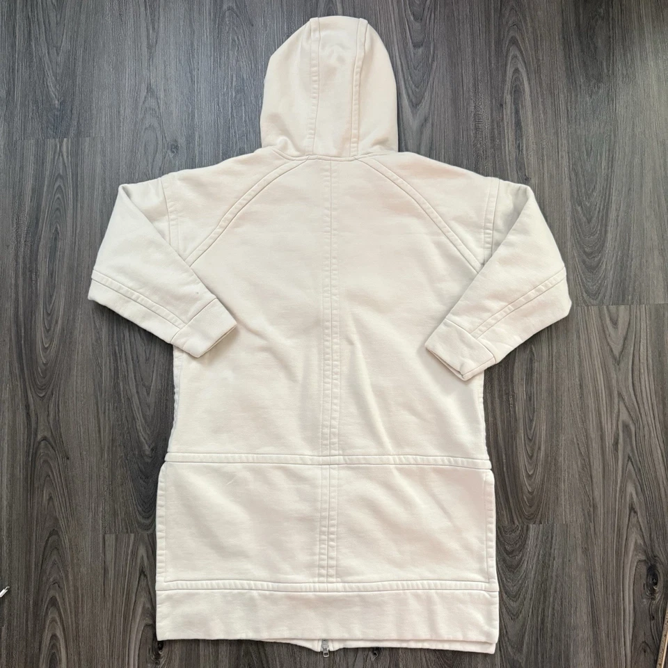 Chaqueta con Capucha Athleta Tenacity Plumero Cremallera Completa Longline Crema Grande Pesada Gruesa Foto 4 de 4