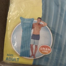 NEW Play Day Inflatable Transparent Air Mat Pool Float (BLUE) 5 feet 6 inches