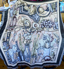 Wine Parlor Still Life Tapestry Throw - Wine Bottles Glasses Grapes/65" x 56 — photo 1