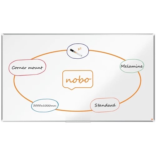 Nobo Premium Plus Melamine Whiteboard 2000x1000mm 1915172