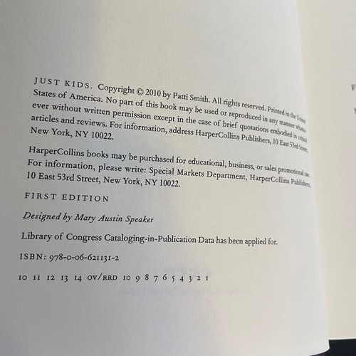 Just Kids by Patti Smith 2010 Hardcover First Edition First Printing - Picture 4 of 12