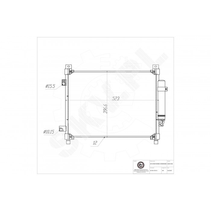 Condenseur de clim pour Nissan Note 921003VA1A en aluminium