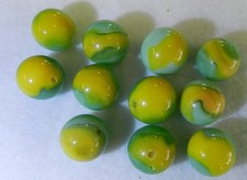 20479m Vintage Group of Peltier Glass Peerless Patch Marbles .57 to .66 Inches