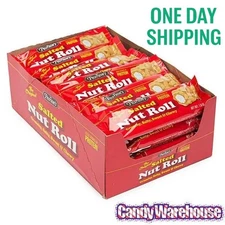 Full Box 24x Pack Pearson's Original Salted Peanut Packed Nut Roll Candy | 1.8oz