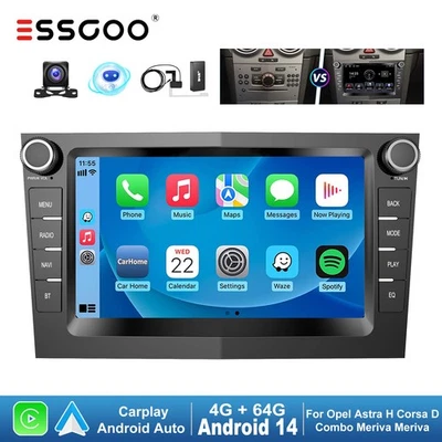 Autoradio Carplay DAB+ Android 14 4+64G GPS Cam Für Corsa D Astra Zafira Vectra - Bild 1 von 4