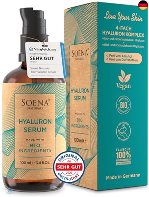 Bio Hyaluron Serum Hochdosiert - Beste Hyaluronsäure (Oligo) - 8-Fach 