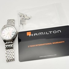 HAMILTON Valiant Women's Watch Shell Dial Roman Quartz New Battery Excellent Con 13