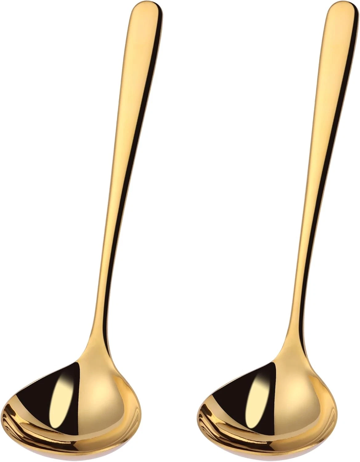 9.5 Inch Gold Ladle Spoons SUS304 Stainless Steel Soup 2 2.oz(A)(gold)