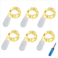 LED Micro Lichterkette Silberdraht Batterie Warmweiß 2M 6Er Set CR2032 20 Leds