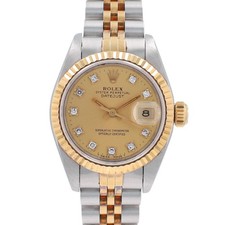 Rolex Datejust 69173 26mm Champagne Diamond 18KY Gold Steel Automatic Watch