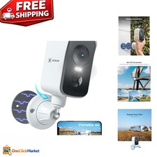 4G Portable Magnetic Security Camera - 2K Resolution, 300° Pan, No WiFi Needed