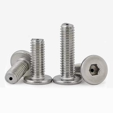 Hexagon Hollow Hole Through Hex Socket Thin Flat Wafer Head Screw Bolt SUS304 A2