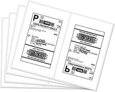 Half Sheet Shipping Labels for Laser & Inkjet Printer - Rounded Corner Shipping