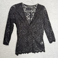 Y2K Fairy Grunge Whimsigoth Lace Top Size M Made USA Vampy VTG Babydoll Shirt