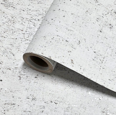 Real Natural cork matte off white silver metallic foil textured modern Wallpaper