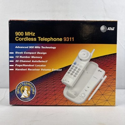 AT&T Cordless Telephone 9311 White Locator  30 Channel 900MHz New In Box 