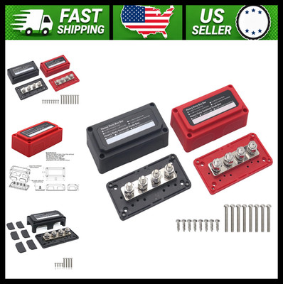 12V-48V DC 300A Power Distribution Block Bus Bars 4x M10 Posts 2 Pack