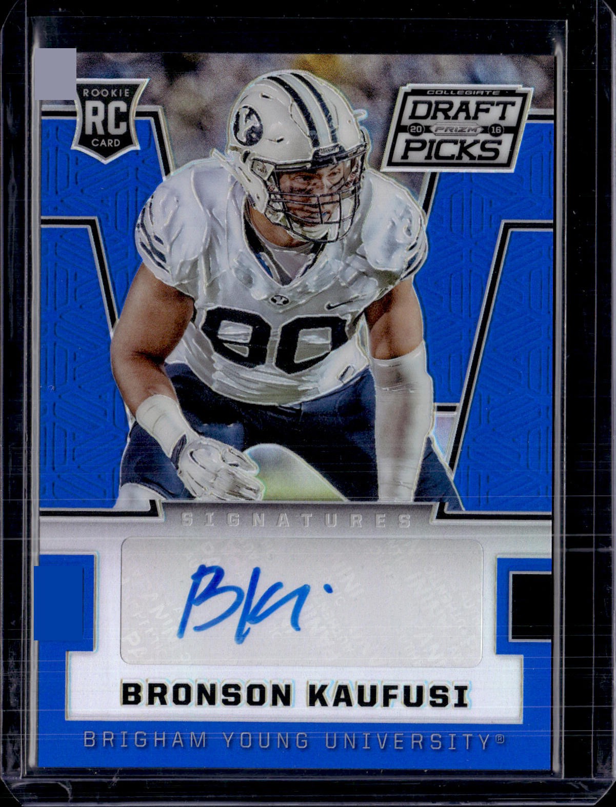 Bronson Kaufusi Panini Prizm Collegiate Draft Picks #280 Autograph-Blue