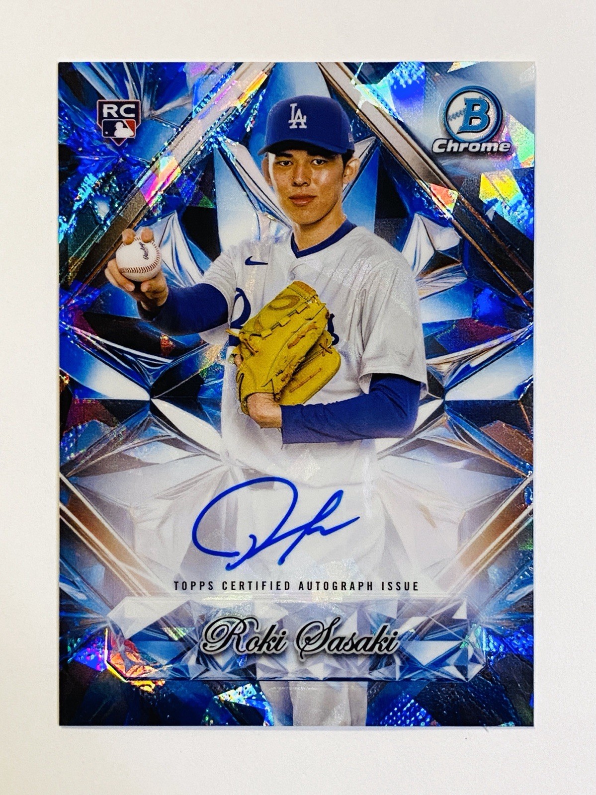ROKI SASAKI 2025 BOWMAN CHROME SAPPHIRE SELECTIONS ROOKIE RC AUTO DODGERS