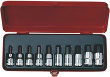 10-Piece 1/2-Inch Hex Head Driver Set - Durable Black/Red/Silver Finish