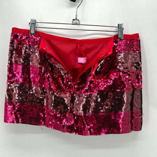 PINK Victorias Secret Sequin Micro Mini Skirt Striped Size S Party Club City NWT - Picture 4 of 7