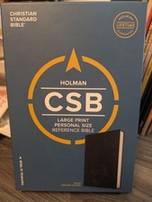 Holman Christian Standard Bible Lg Print Personal Size Reference Black Leather
