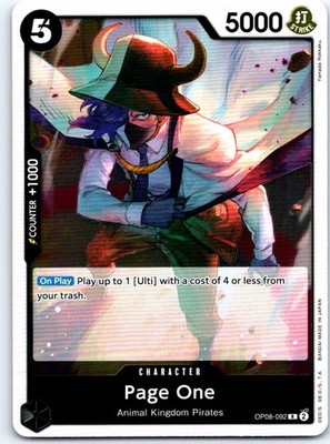 Page One OP08-092 Rare Two Legends One Piece Foil NM