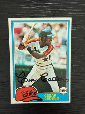 Astros Cesar Cedeno Signed 1981 Topps AUTO