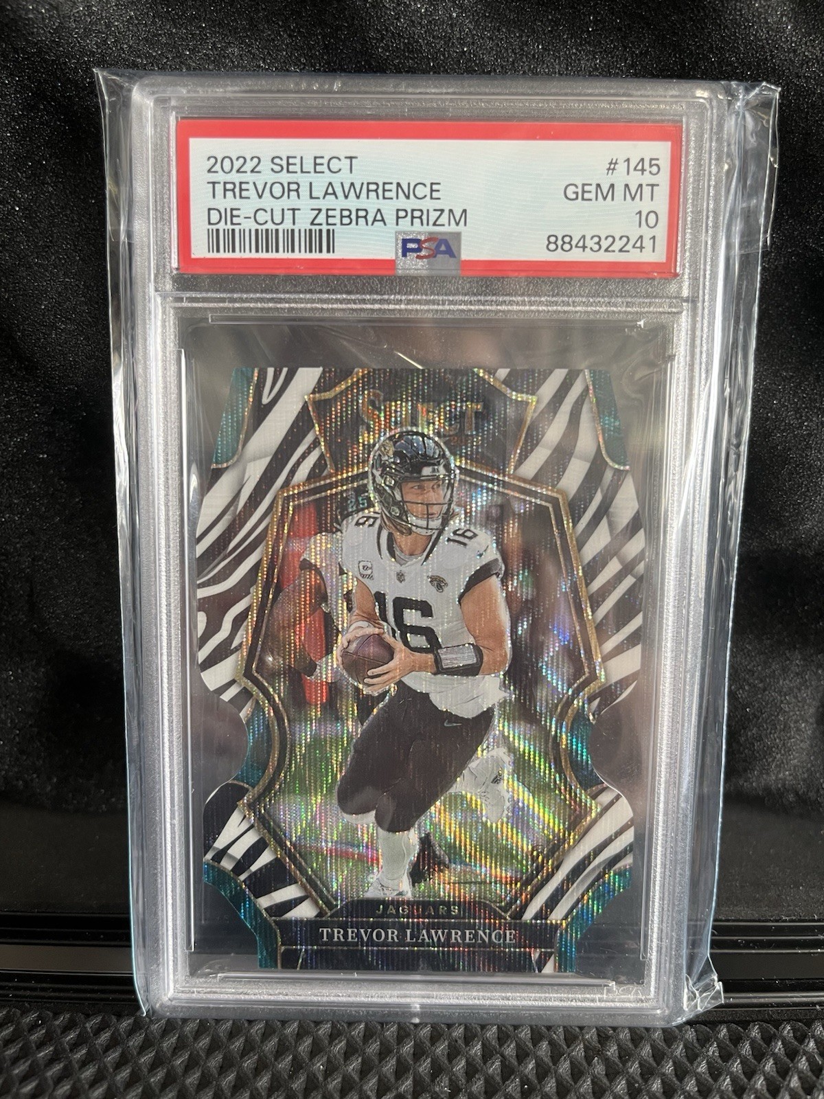 2022 Panini Select Trevor Lawrence Die-Cut Zebra Prizm #145 PSA 10!!  POP 27
