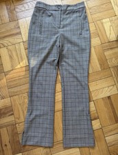 Veronica Beard Brown Plaid Stretch Polyester Blend Kick Flare Pants Size 4