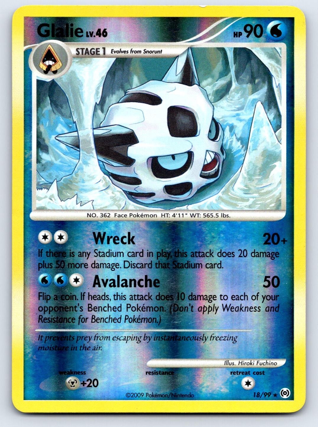 Glalie 18/99 Rare Arceus Pokemon Reverse Holo