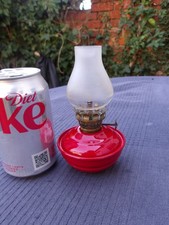 Vintage Red Kelly Pixie Lamp With Part Clear, Part Frosted Glass Shade 1 of 2