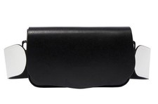 SPORTMAX Black Crossbody Mini Bag 100% Leathe...