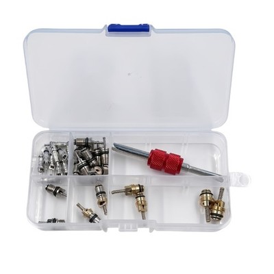 Multiple Brand AC Valves Core Replacement Set With Metal Construction And Tool