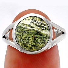 Natural Chrysotile 925 Sterling Silver Ring s.8 Jewelry R-1005
