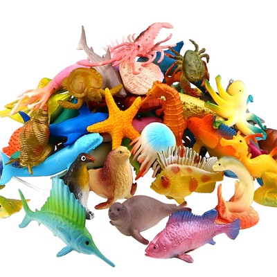 Funcorn Toys Ocean Sea Animal, 52 Pack Assorted Mini Vinyl Plastic