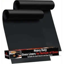 2 Pack Large Thick Heavy Duty Non Stick Teflon Oven Liners Mat, 17"x 25" BPA